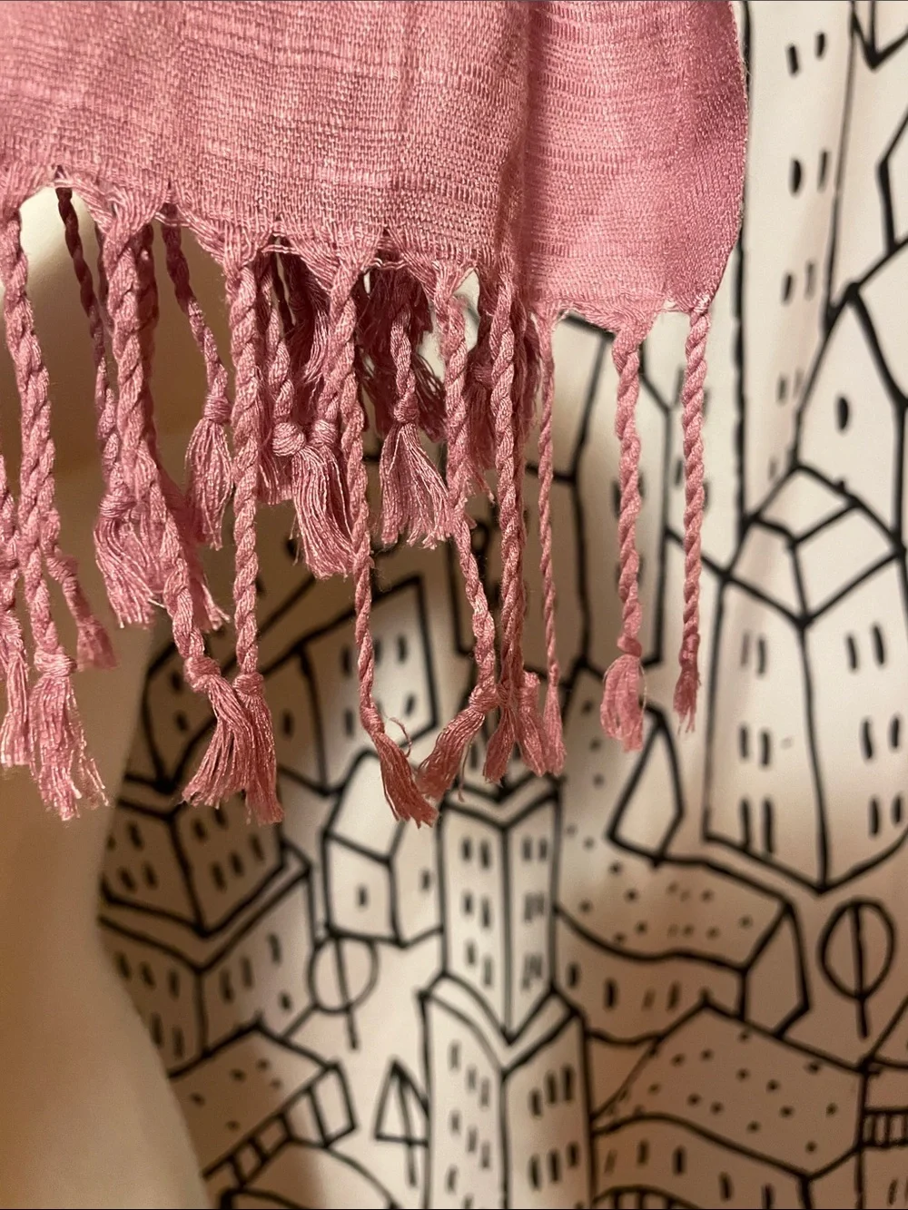 dusty rose silk Scarf Shawl
